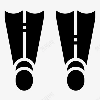 鳍状肢海洋潜水图标图标
