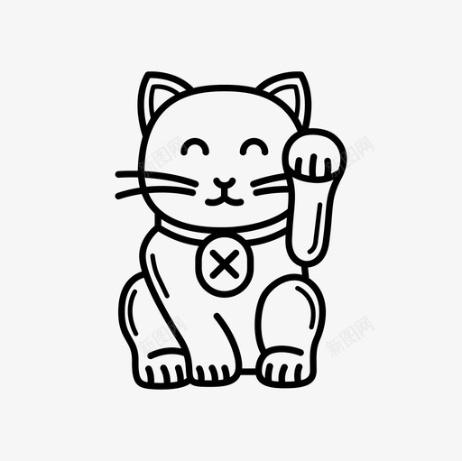 曼尼基猫日本东方玩具图标svg_新图网 https://ixintu.com 曼尼基猫日本东方玩具