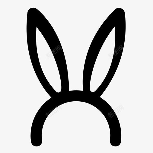 兔子耳朵兔子复活节图标svg_新图网 https://ixintu.com 兔子 兔子耳朵 复活节 帽子