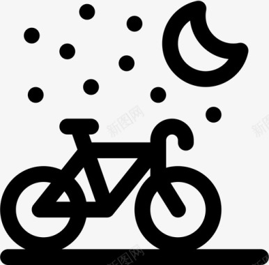 自行车开车月亮图标图标