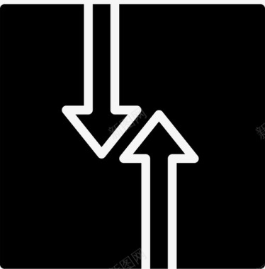 双向交通标志smashicons交通标志实心图标图标