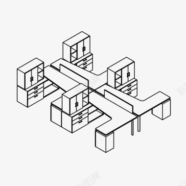 工作空间商务办公桌图标图标