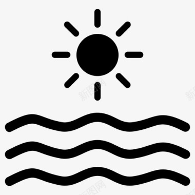 夏天海洋太阳图标图标