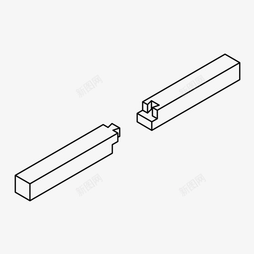 燕尾搭接接头木工连接图标svg_新图网 https://ixintu.com 木制品 木工 木接头 燕尾搭接接头 细木工 详图 连接