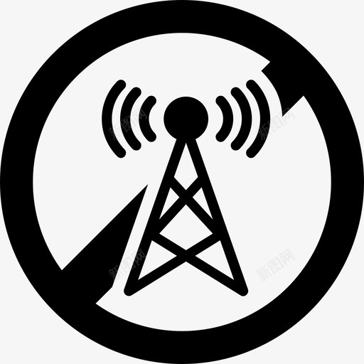 禁止信号天线禁止图标svg_新图网 https://ixintu.com 天线 禁止 禁止信号