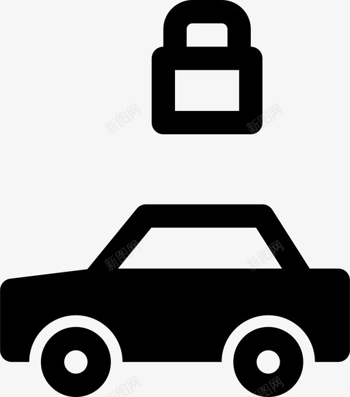 汽车上锁受保护图标svg_新图网 https://ixintu.com 上锁 受保护 安全 汽车 汽车填充 车辆