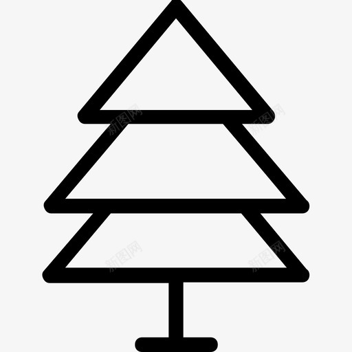 松树圣诞树冷杉树图标svg_新图网 https://ixintu.com 冷杉树 圣诞树 松树 聚会和庆祝线图标 自然