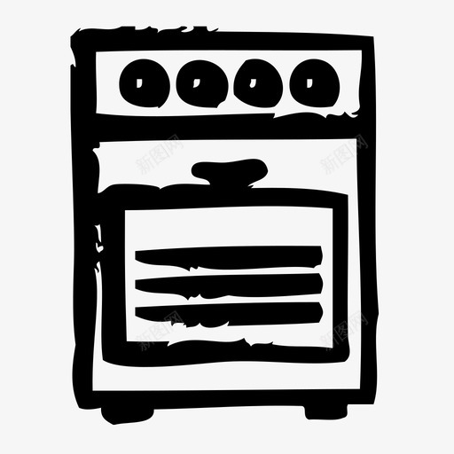 炉灶设备家具图标svg_新图网 https://ixintu.com 客房 室内 家具 家居 炉灶 草图 设备