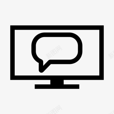 电视屏幕气泡对话框电视图标图标