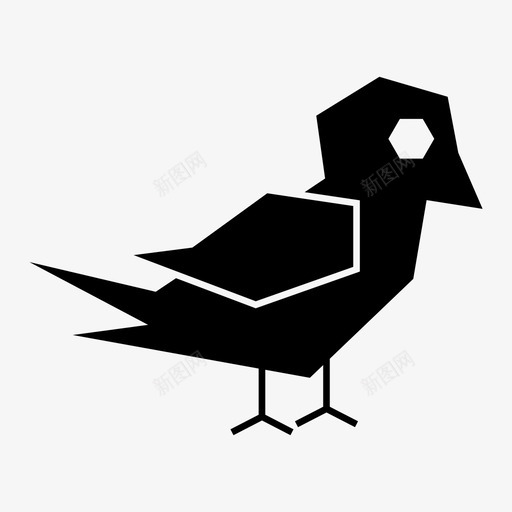 鸟动物卡通图标svg_新图网 https://ixintu.com 动物 卡通 多边形 机器人 鸟