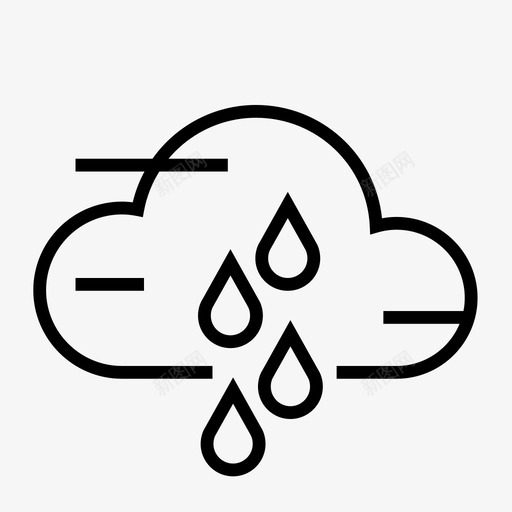 雨大雨雨滴图标svg_新图网 https://ixintu.com 大雨 天气 雨 雨滴