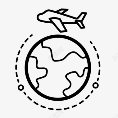 环游世界坐飞机旅游图标图标
