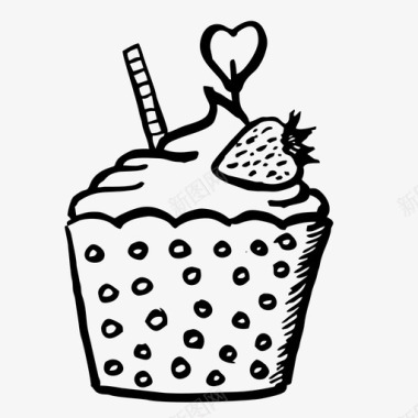 松饼蛋糕纸杯蛋糕图标图标