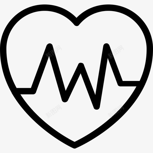 生命线心率心跳图标svg_新图网 https://ixintu.com 医疗线路图标 心率 心跳 生命线 脉搏 脉搏率