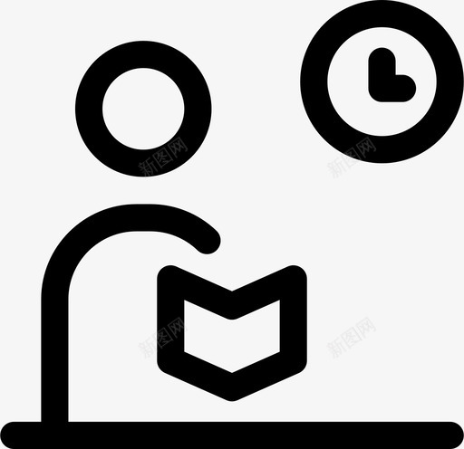 阅读书籍时钟图标svg_新图网 https://ixintu.com 书籍 人类 图书馆 安静 房间 时钟 阅读