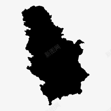 塞尔维亚地图贝尔格莱德东欧图标图标