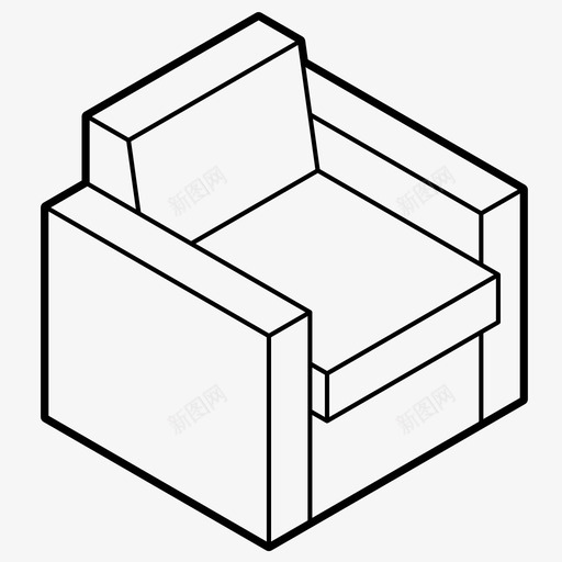 扶手椅沙发家具图标svg_新图网 https://ixintu.com 客厅 家具 扶手椅 放松 沙发