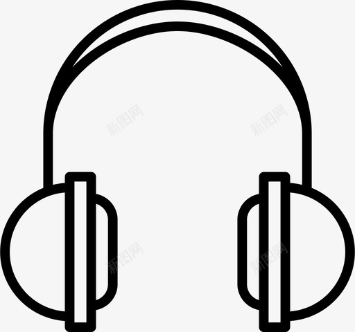 耳机听音乐图标svg_新图网 https://ixintu.com 听 显示器 耳机 音乐