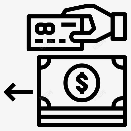 支付卡现金图标svg_新图网 https://ixintu.com 信用卡 卡 支付 现金 网上购物 钱