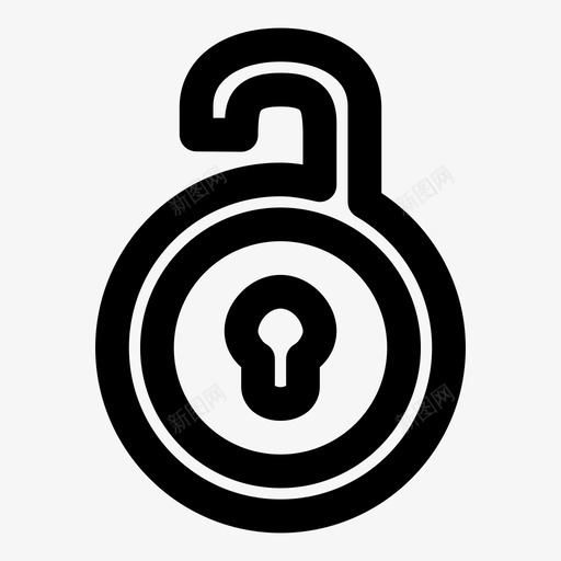 开锁洞钥匙图标svg_新图网 https://ixintu.com 开锁 打开 挂锁 洞 钥匙