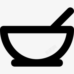 碗线研钵和杵厨房用具药碗图标高清图片