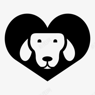 狗动物心脏图标图标