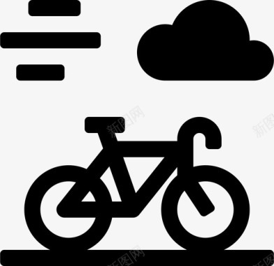 自行车云彩驾车图标图标