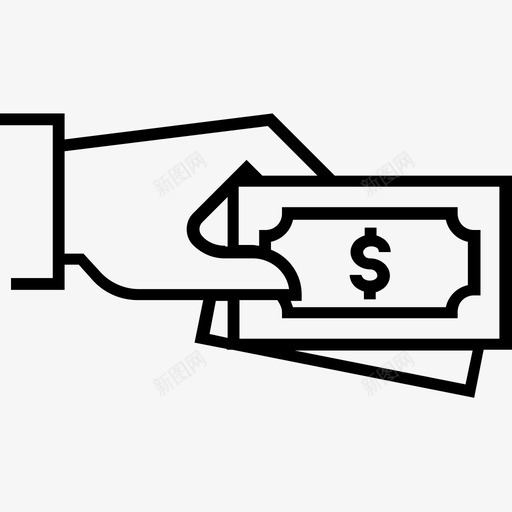 给钱钞票现金图标svg_新图网 https://ixintu.com 600个金融平面线图标 捐款 现金 纸币 给钱 钞票