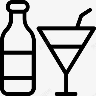 酒类酒瓶鸡尾酒图标图标