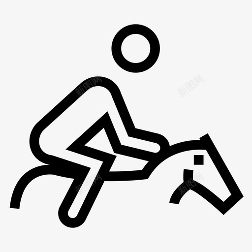 骑马牛仔马图标svg_新图网 https://ixintu.com 牛仔 运动健身线图标 马 骑手 骑马