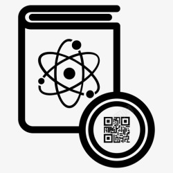 原子背景科学书籍二维码原子代码数据图标高清图片