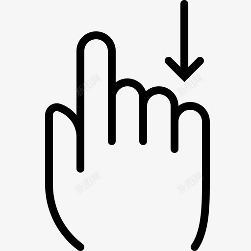 向下滚动控制手势图标svg_新图网 https://ixintu.com 向下滚动 手 手势 手势轮廓 控制