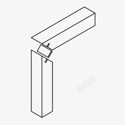 花键花键接头斜接木工连接图标高清图片