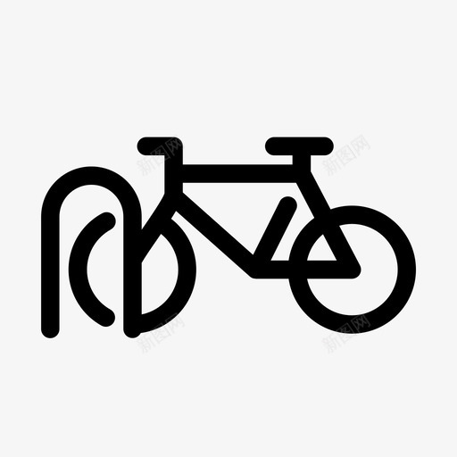 自行车架自行车锁图标svg_新图网 https://ixintu.com 停车图标 自行车 自行车架 锁