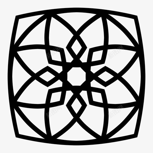 曼陀罗花几何图标svg_新图网 https://ixintu.com 几何 对称 曼陀罗 花 装饰