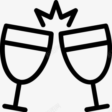 祝酒庆祝香槟酒杯图标图标