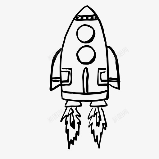 火箭飞行素描图标svg_新图网 https://ixintu.com 太空 我妻子的收藏 火箭 素描 飞行
