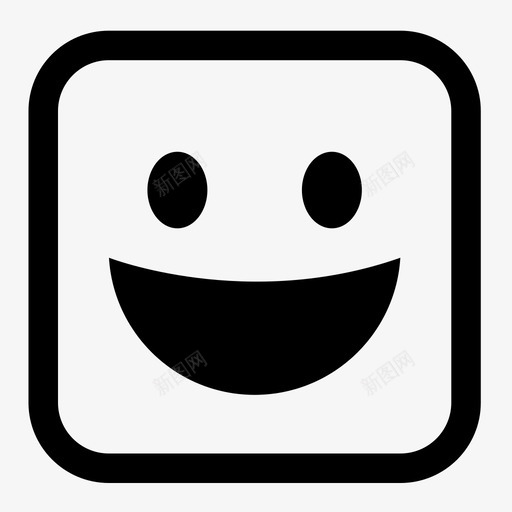 快乐表情笑脸图标svg_新图网 https://ixintu.com 快乐 方形 笑脸 表情 表情符号