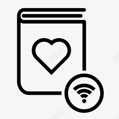 爱情故事wifi爱情书情人节书图标图标
