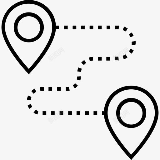 旅行距离定位销定位指针图标svg_新图网 https://ixintu.com 600金融平面线图标 地图定位器 定位指针 定位销 旅行点 旅行距离