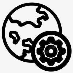 行星齿轮世界齿轮地球图标高清图片