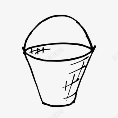 水桶手绘草图图标图标