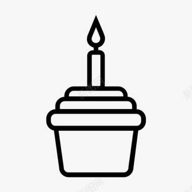 生日纸杯蛋糕生日蛋糕烘焙图标图标