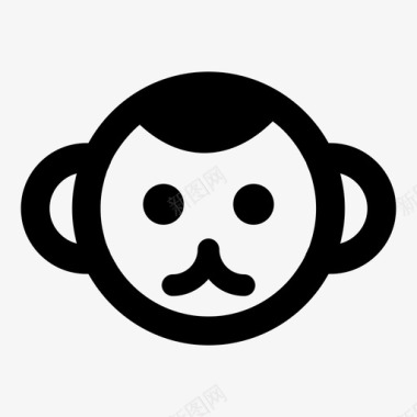 猴子动物脸图标图标