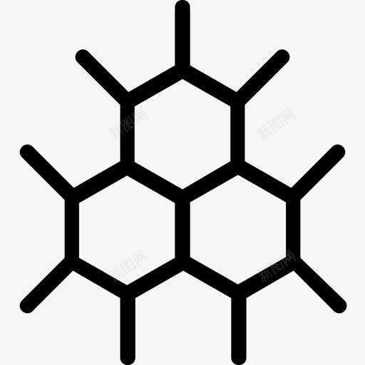 六边形原子分子键图标svg_新图网 https://ixintu.com 六边形 分子 分子键 原子 科学 科技线图标