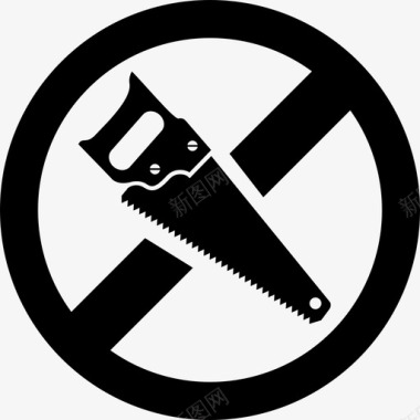 禁止锯切禁止手锯图标图标