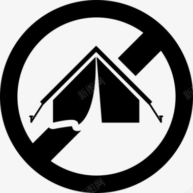 禁止露营禁止避难所图标图标