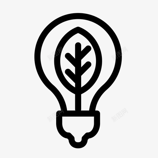 绿色能源电力荧光灯泡图标svg_新图网 https://ixintu.com 可再生能源 可持续发展 电力 绿色能源 绿色能源生态 荧光灯泡