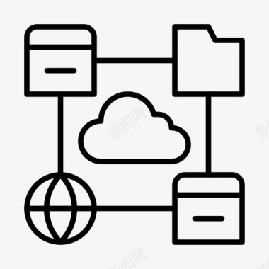 云计算连接图标图标