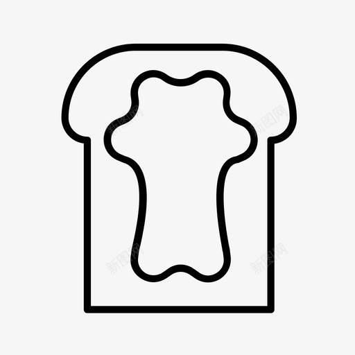 果酱吐司面包食物图标svg_新图网 https://ixintu.com 垃圾食品 摊铺 果酱吐司 面包 食物